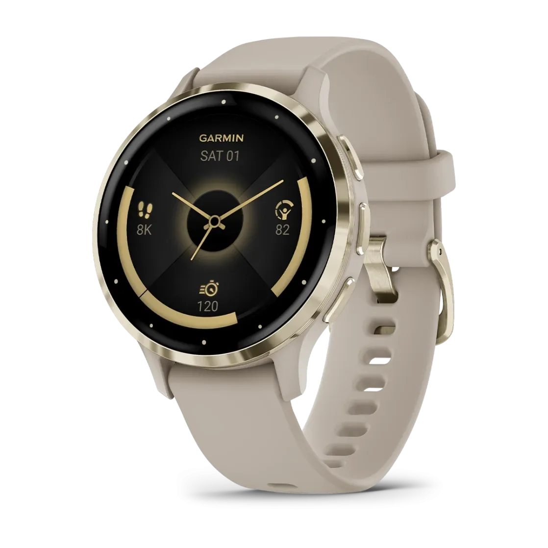 * Venu 3S Soft Gold Stainless Steel Bezel With French G