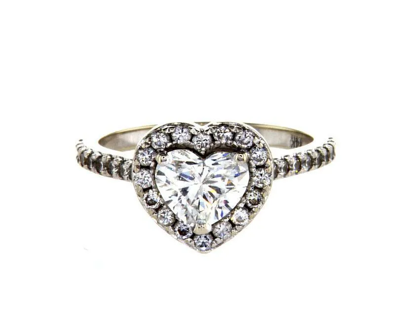 1.37 CT G /SI2 Natural Diamond Ring 14K White Gold GIA Certified Heart Shape Cut