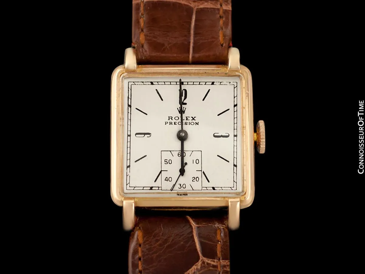 1938 Rolex Precision Vintage Mens Dress Watch - 18K Rose Gold