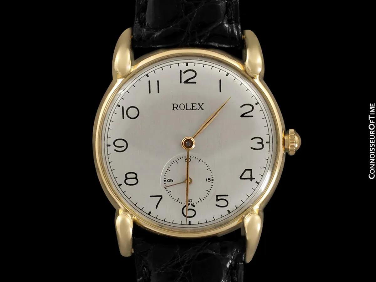 1940's Rolex Precision Vintage Mens Claw Lug Dress Watch - 18K Gold