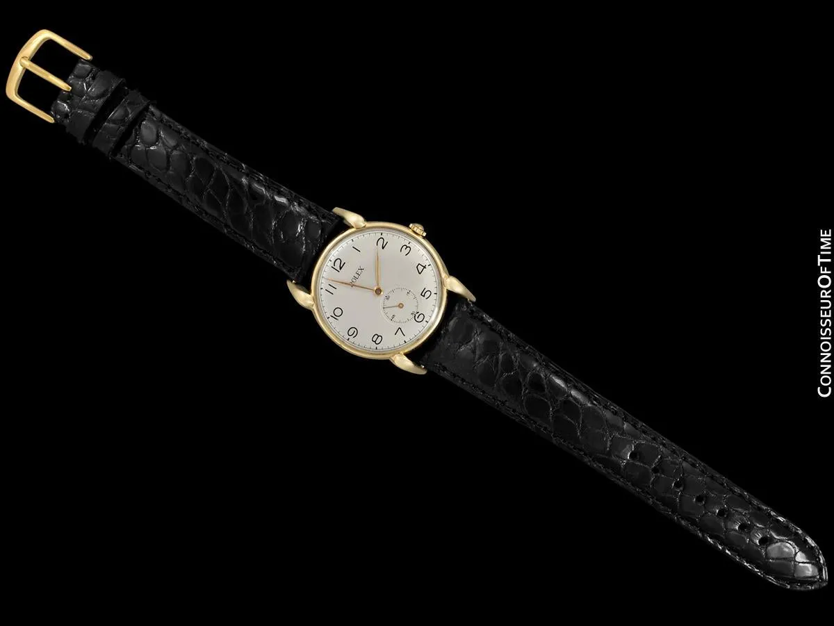 1940's Rolex Precision Vintage Mens Claw Lug Dress Watch - 18K Gold