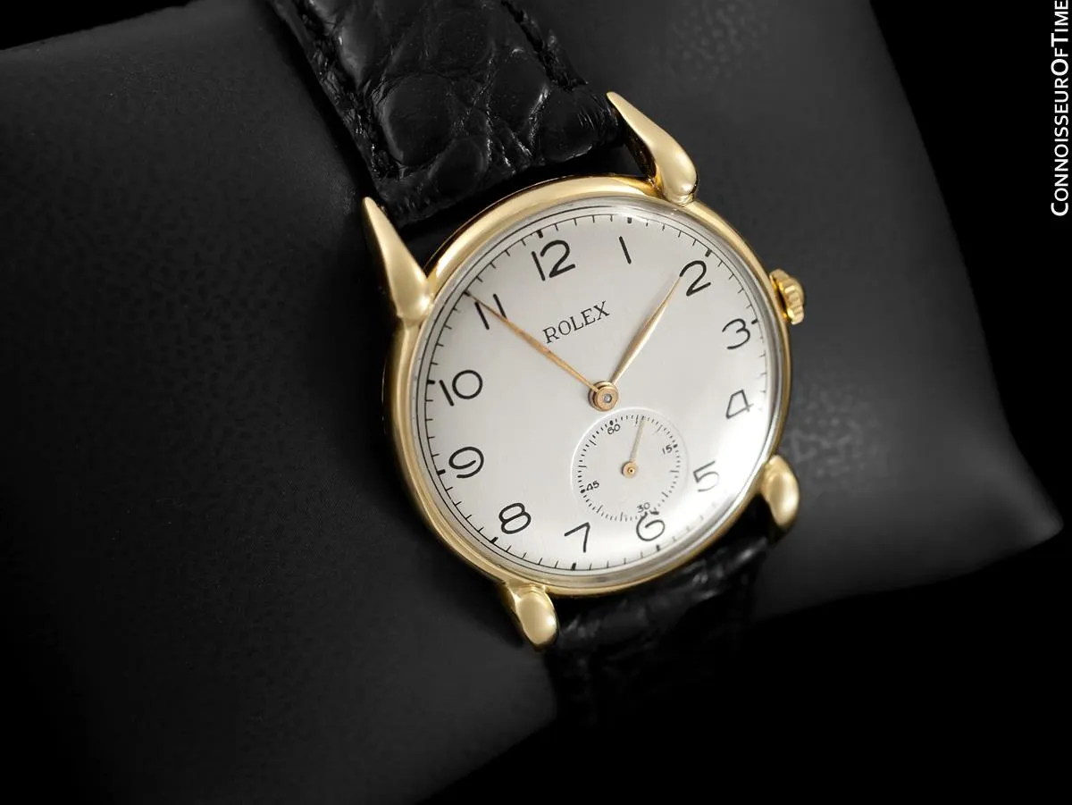 1940's Rolex Precision Vintage Mens Claw Lug Dress Watch - 18K Gold