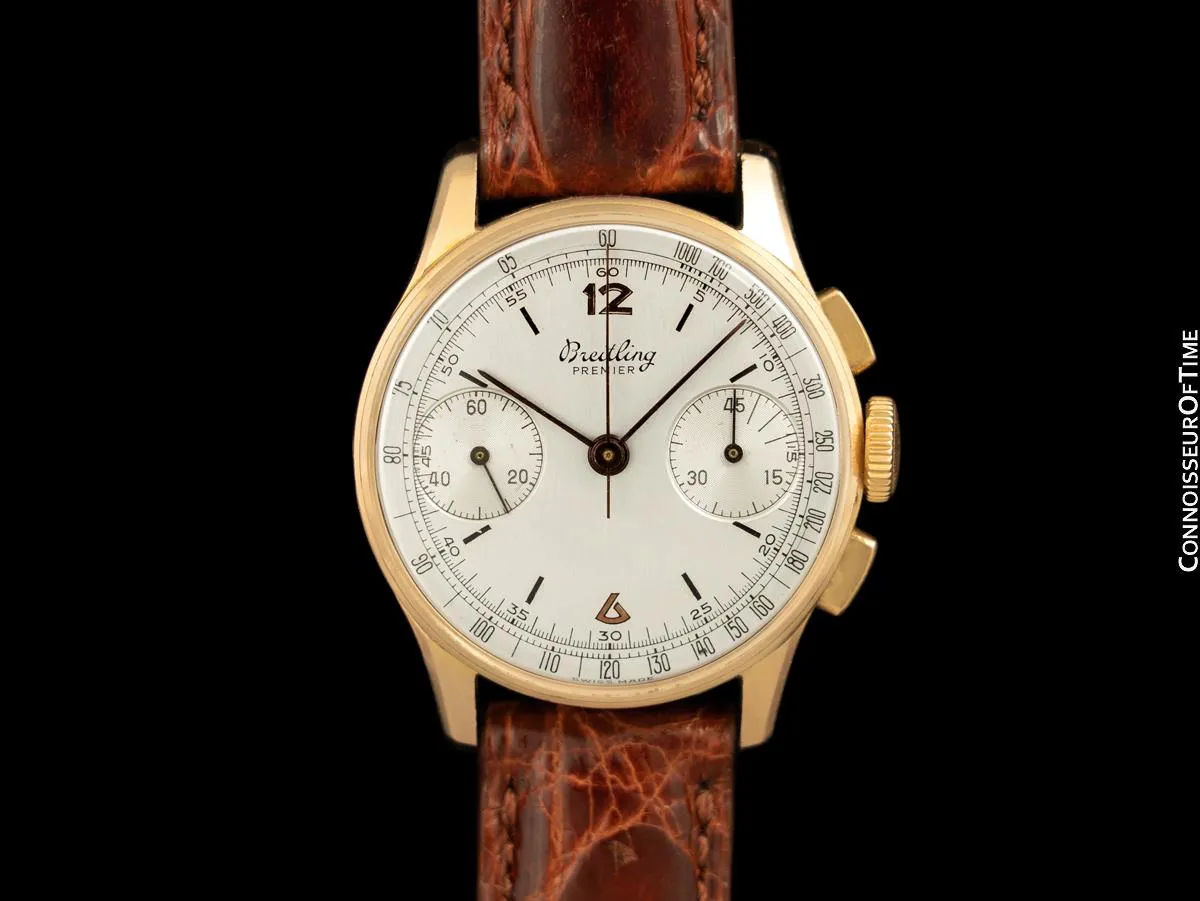 1945 Breitling Premier Vintage Pilot's / Aviator's Ref. 789 Chronograph Watch - 18K Rose Gold