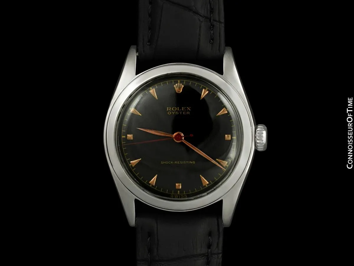 1951 Rolex Mens Vintage "Shock Resisting" Super Oyster Watch - Stainless Steel & Rose Gold