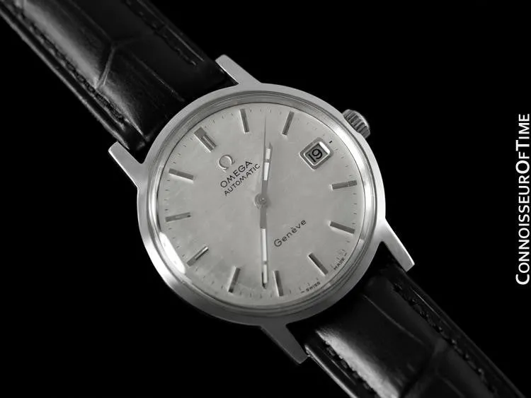 1970 Omega Geneve Vintage Mens Cal. 565 Automatic Watch with Quick-Setting Date - Stainless Steel