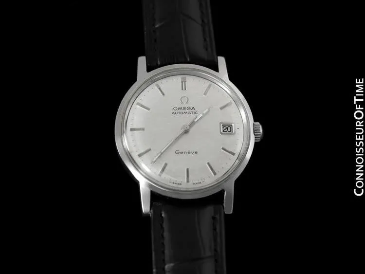 1970 Omega Geneve Vintage Mens Cal. 565 Automatic Watch with Quick-Setting Date - Stainless Steel