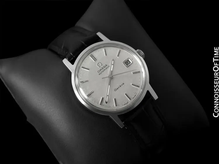 1970 Omega Geneve Vintage Mens Cal. 565 Automatic Watch with Quick-Setting Date - Stainless Steel