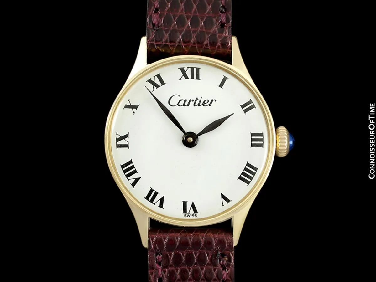 1970's Cartier Vintage Classic Ladies Handwound Watch - 14K Gold