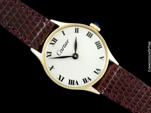 1970's Cartier Vintage Classic Ladies Handwound Watch - 14K Gold