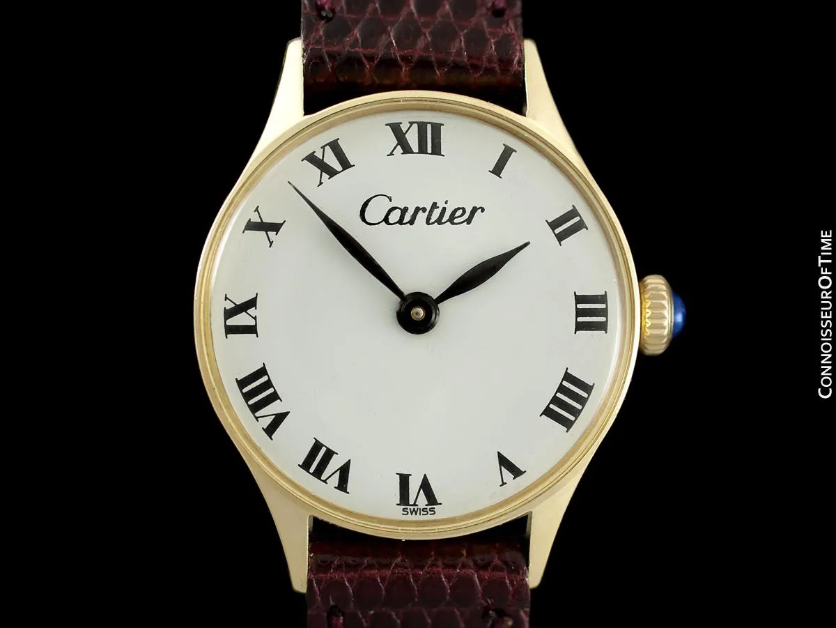 1970's Cartier Vintage Classic Ladies Handwound Watch - 14K Gold