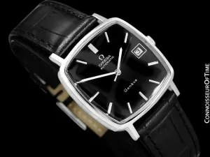 1975 Omega Geneve Vintage Mens Midsize Automatic Watch with Quick-Setting Date - Stainless Steel