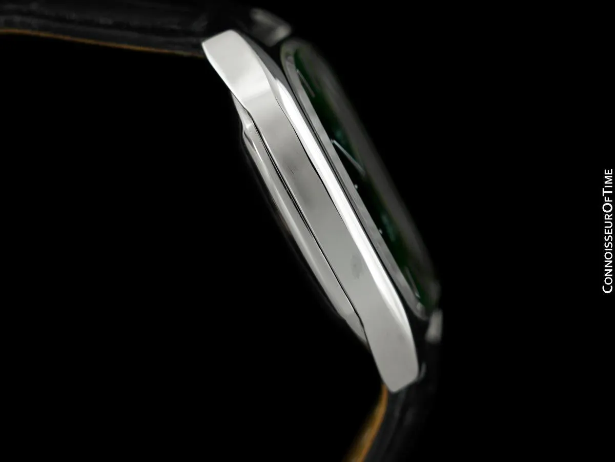 1978 Omega Constellation Chronometer Vintage Mens Tonneau Watch with Green Emerald Dial - Stainless Steel