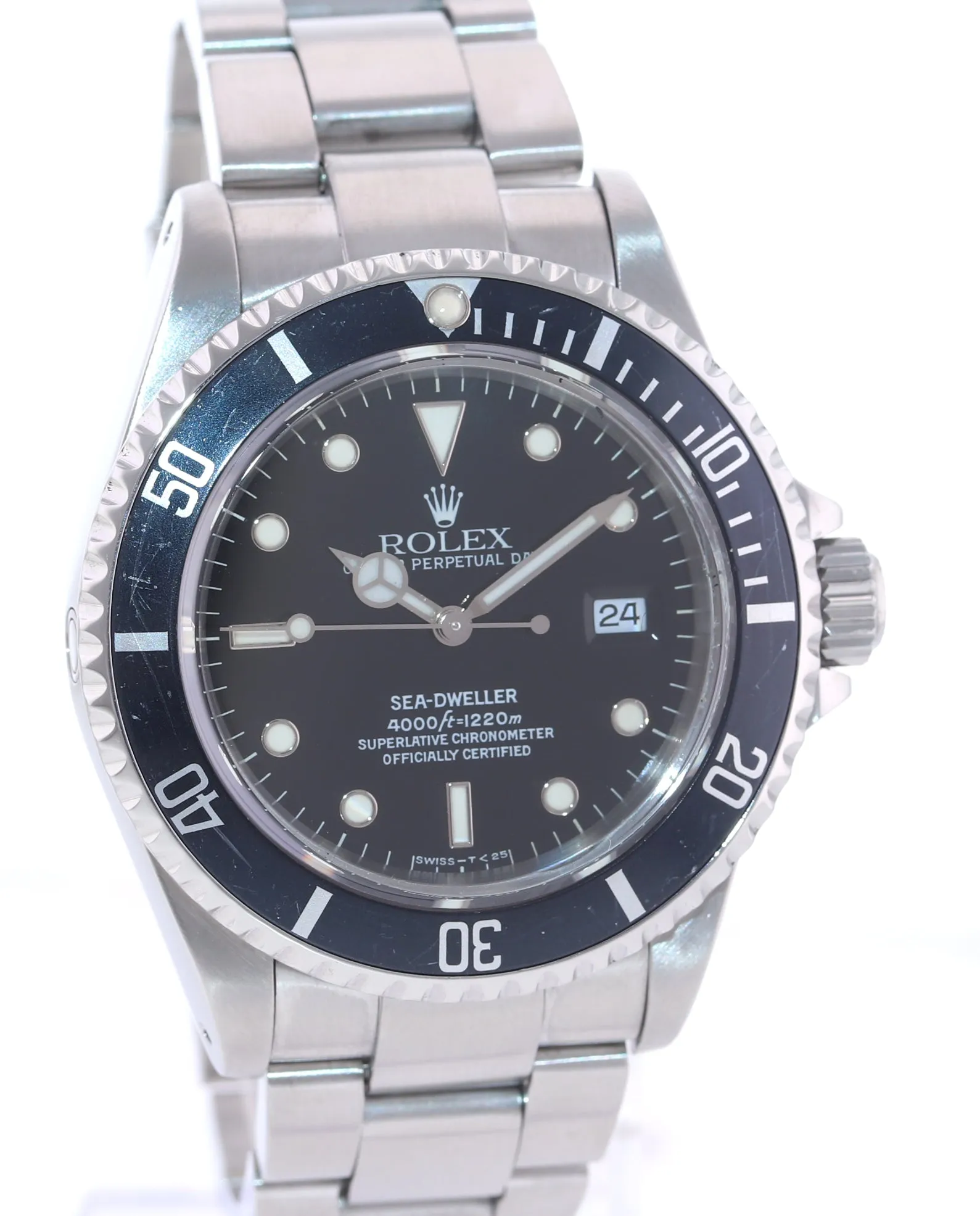 1994 Rolex Sea-Dweller Steel 16600 Black Date Tritium Divers Kit Watch Box