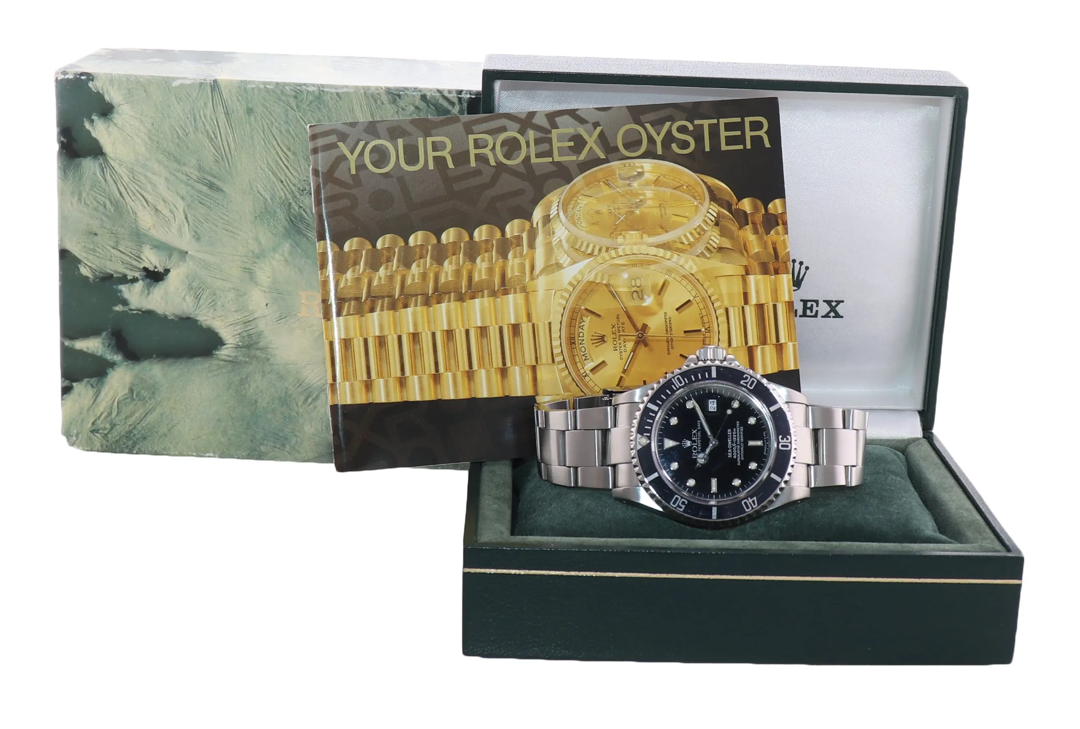 1994 Rolex Sea-Dweller Steel 16600 Black Date Tritium Divers Kit Watch Box