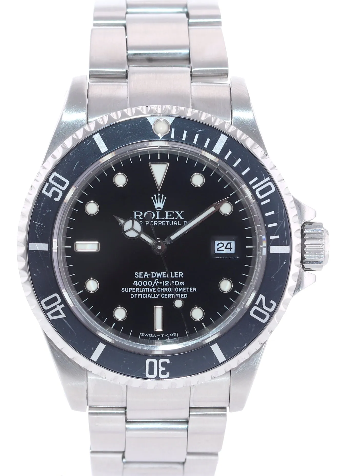 1994 Rolex Sea-Dweller Steel 16600 Black Date Tritium Divers Kit Watch Box