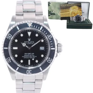 1994 Rolex Sea-Dweller Steel 16600 Black Date Tritium Divers Kit Watch Box