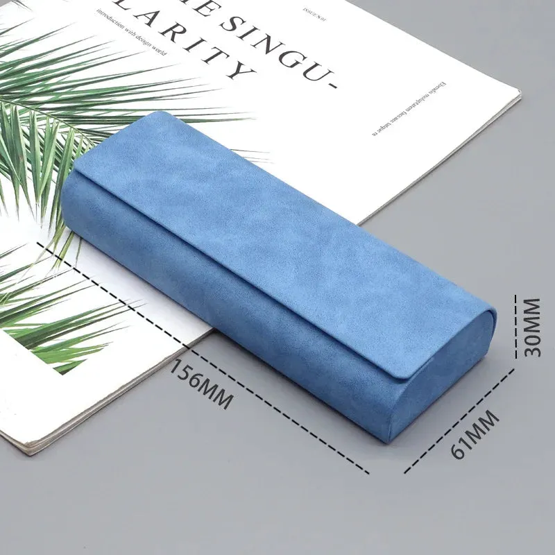 1pc Simple Leather Eyewear Case Optical Retro Myopia Glasses Sunglasses Storage Box Fashion for Men and Women