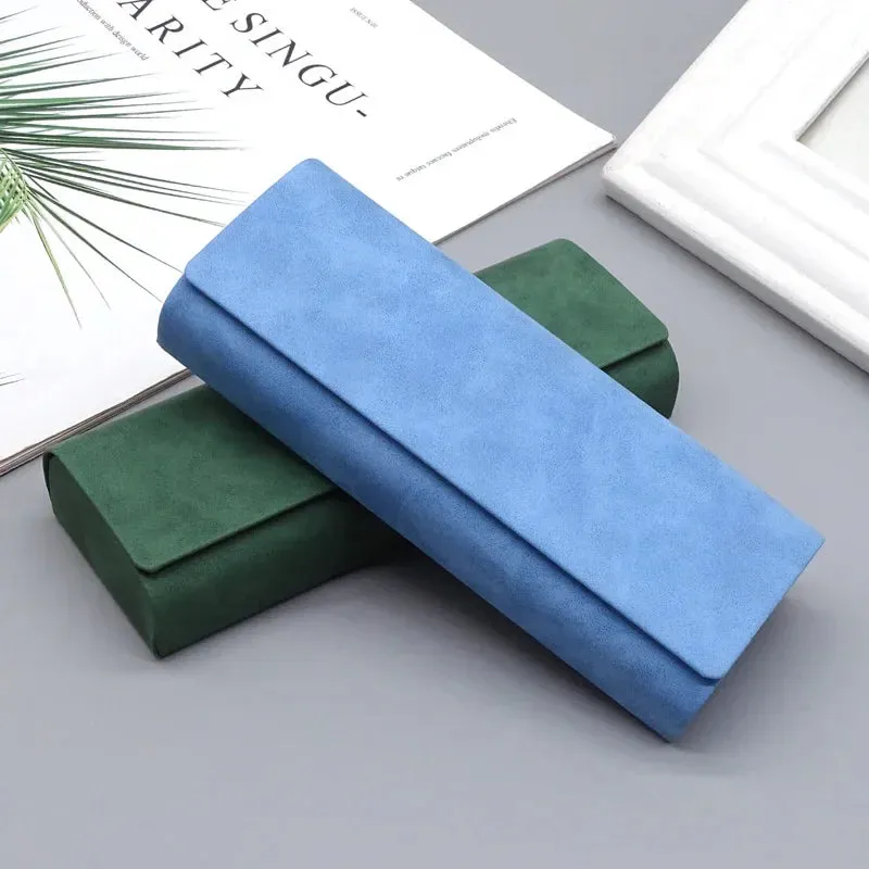 1pc Simple Leather Eyewear Case Optical Retro Myopia Glasses Sunglasses Storage Box Fashion for Men and Women