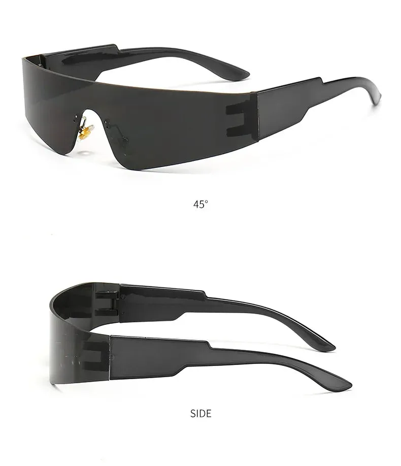 2000S Aesthetic Y2K Sunglasses Men One Piece Sports Sun Glasses Women Vintage Wrap Around Shades Fashion Punk Goggle Eyewear