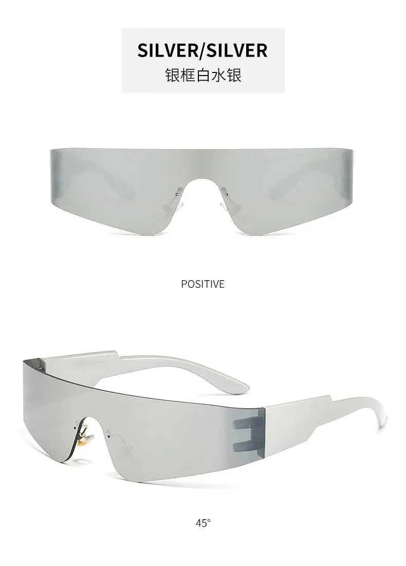 2000S Aesthetic Y2K Sunglasses Men One Piece Sports Sun Glasses Women Vintage Wrap Around Shades Fashion Punk Goggle Eyewear