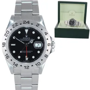 2005 Rolex Explorer II 16570 Stainless Steel Black Dial GMT 40mm No Holes Watch