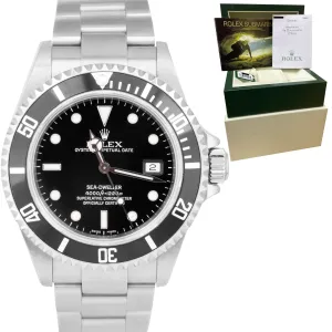 2005 Rolex Sea-Dweller 40mm Stainless NO-HOLES CASE  Black Date Watch 16600