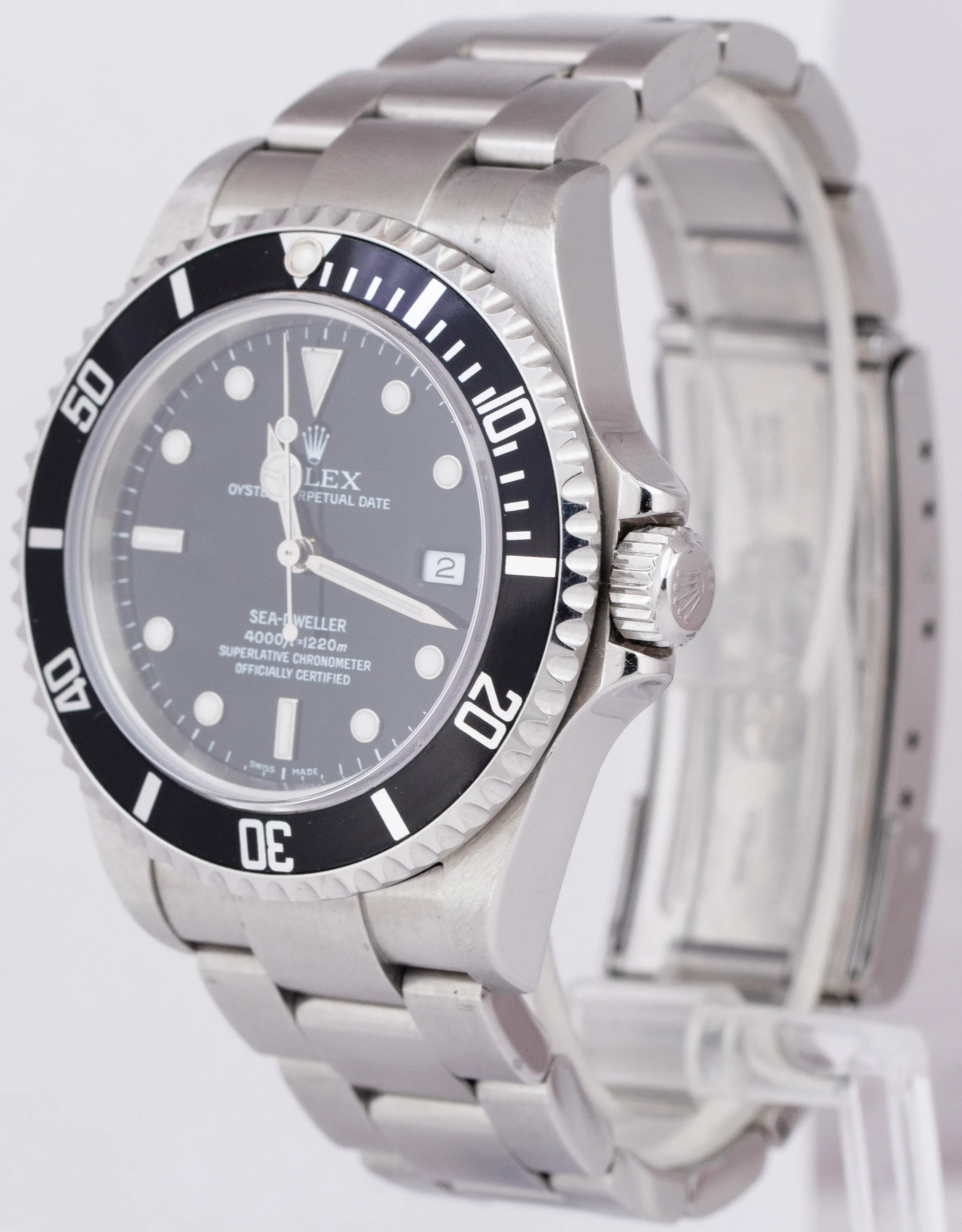 2005 Rolex Sea-Dweller 40mm Stainless NO-HOLES CASE  Black Date Watch 16600