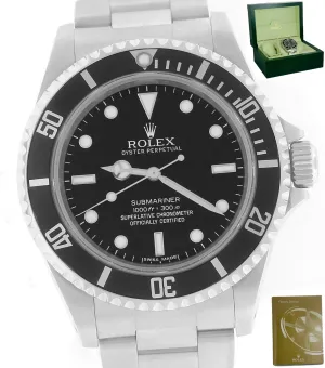 2011 ENGRAVED REHAUT Stainless 4-Line Rolex Submariner No-Date 14060 M Black