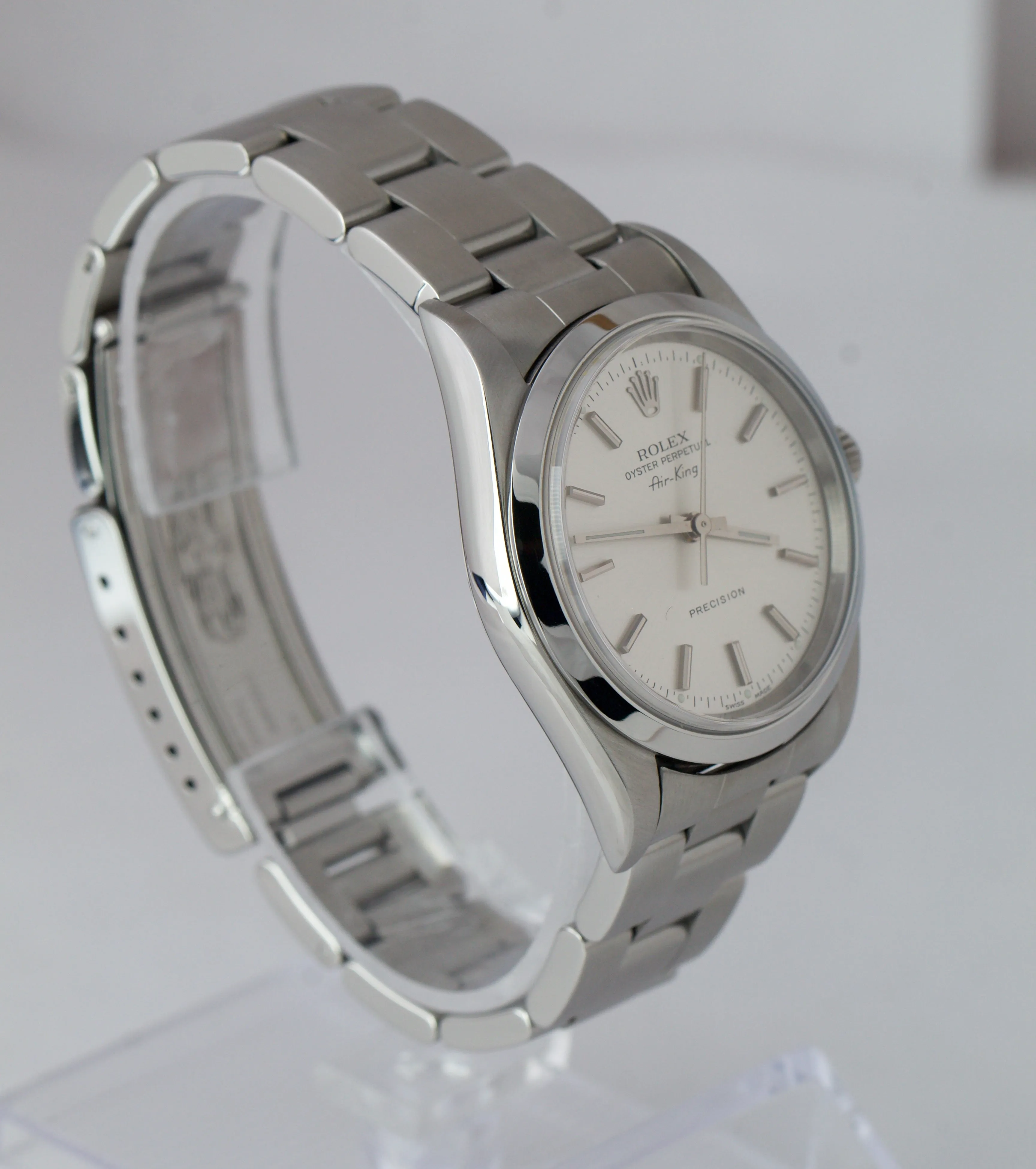 2014 RSC Rolex Oyster Perpetual Air-King 34mm Silver Oyster Steel Watch 14000