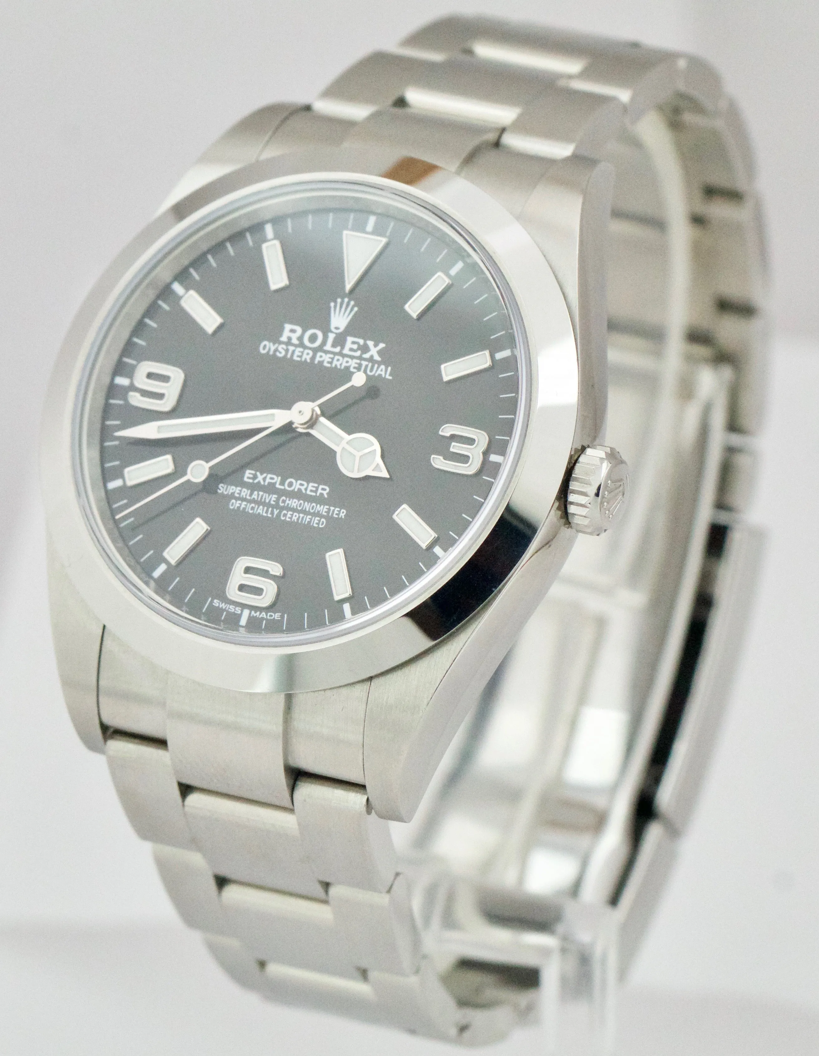 2020 Rolex Explorer I Black 369 FULL LUME MK2 Stainless 39mm 214270 Watch B P