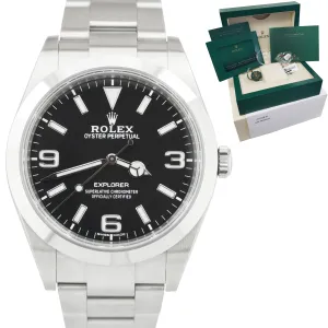 2020 Rolex Explorer I Black 369 FULL LUME MK2 Stainless 39mm 214270 Watch B P