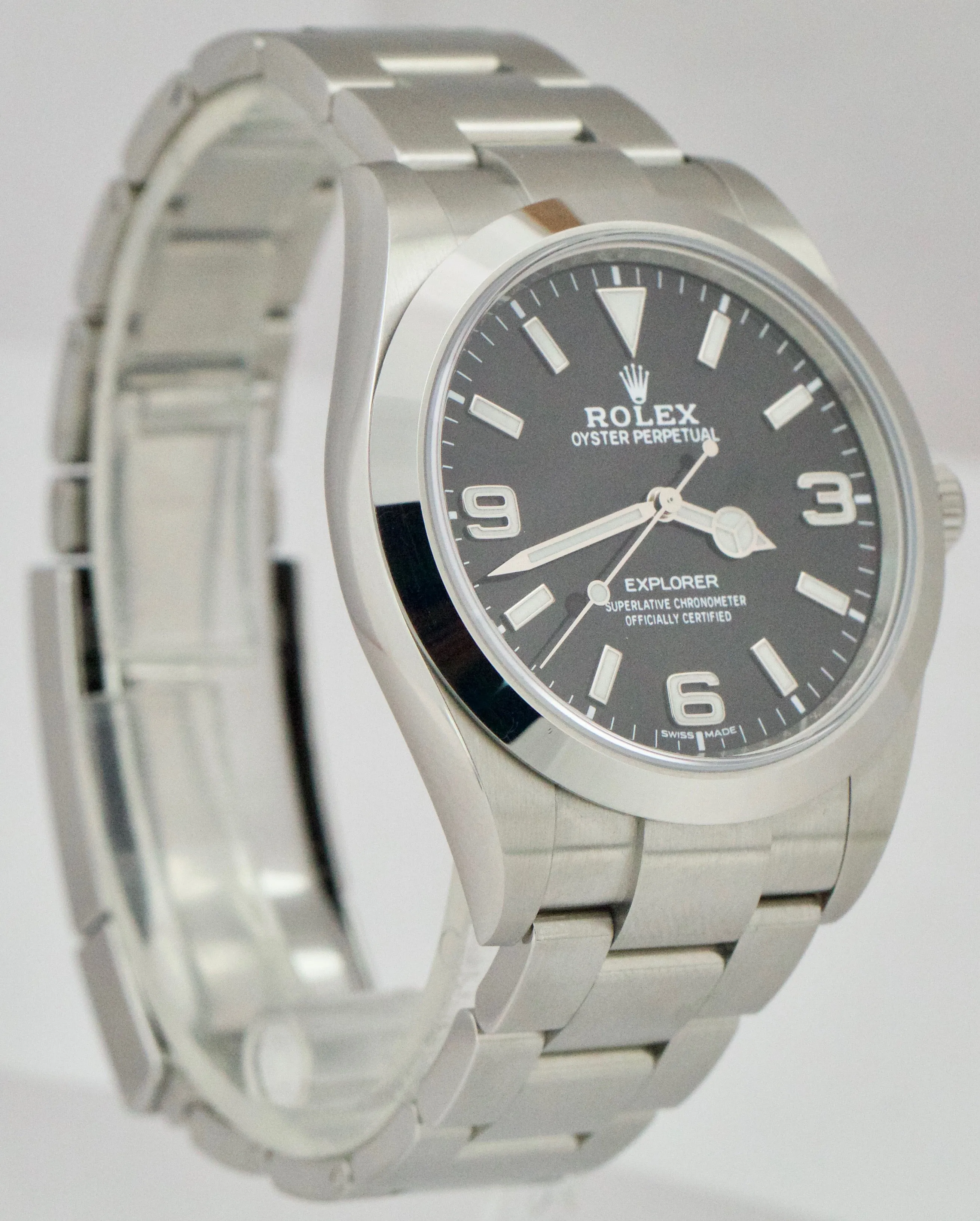 2020 Rolex Explorer I Black 369 FULL LUME MK2 Stainless 39mm 214270 Watch B P