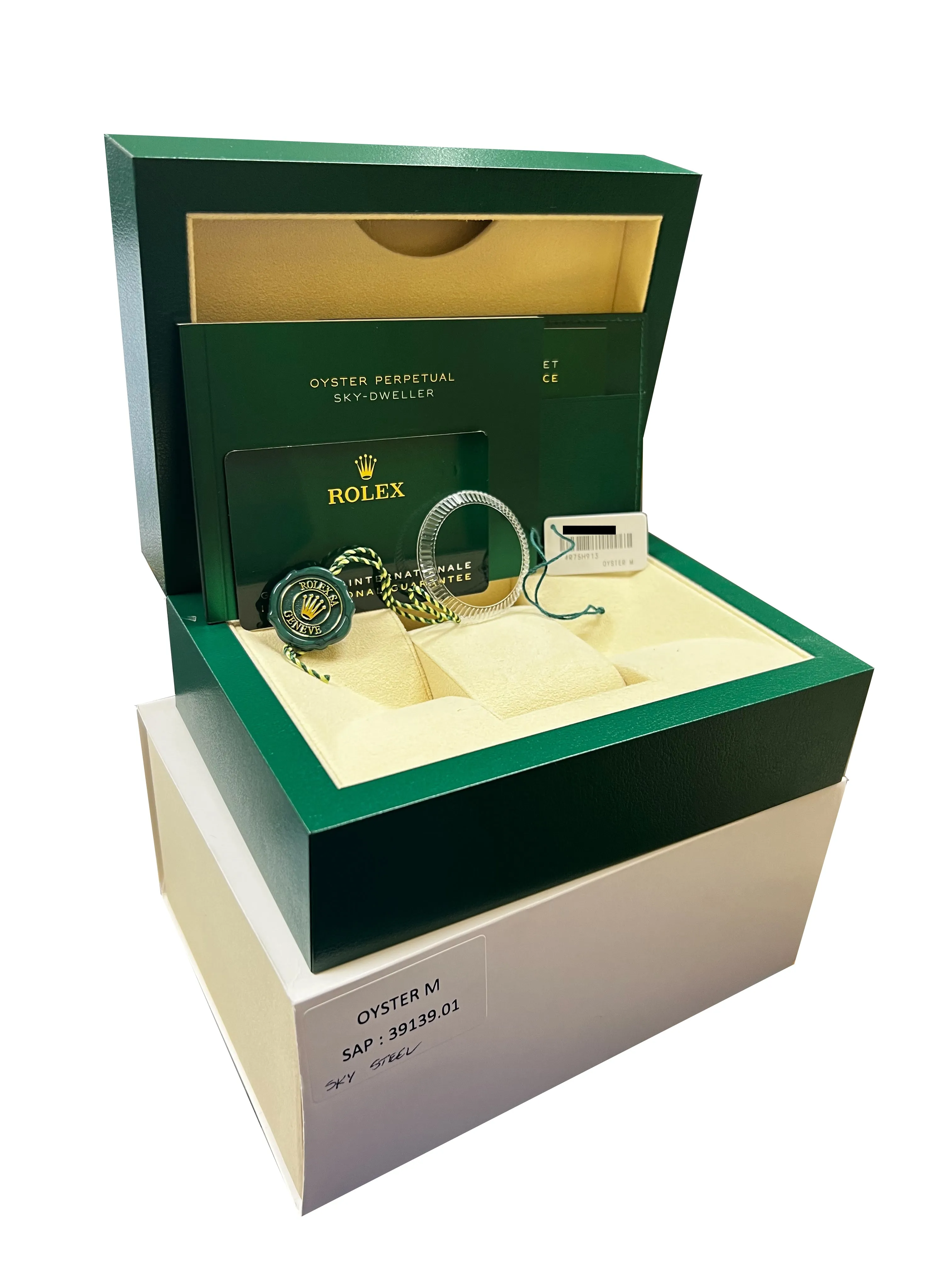 2021 Rolex Sky-Dweller WHITE DAIL 42mm JUBILEE Steel Watch 326934 BOX PAPERS