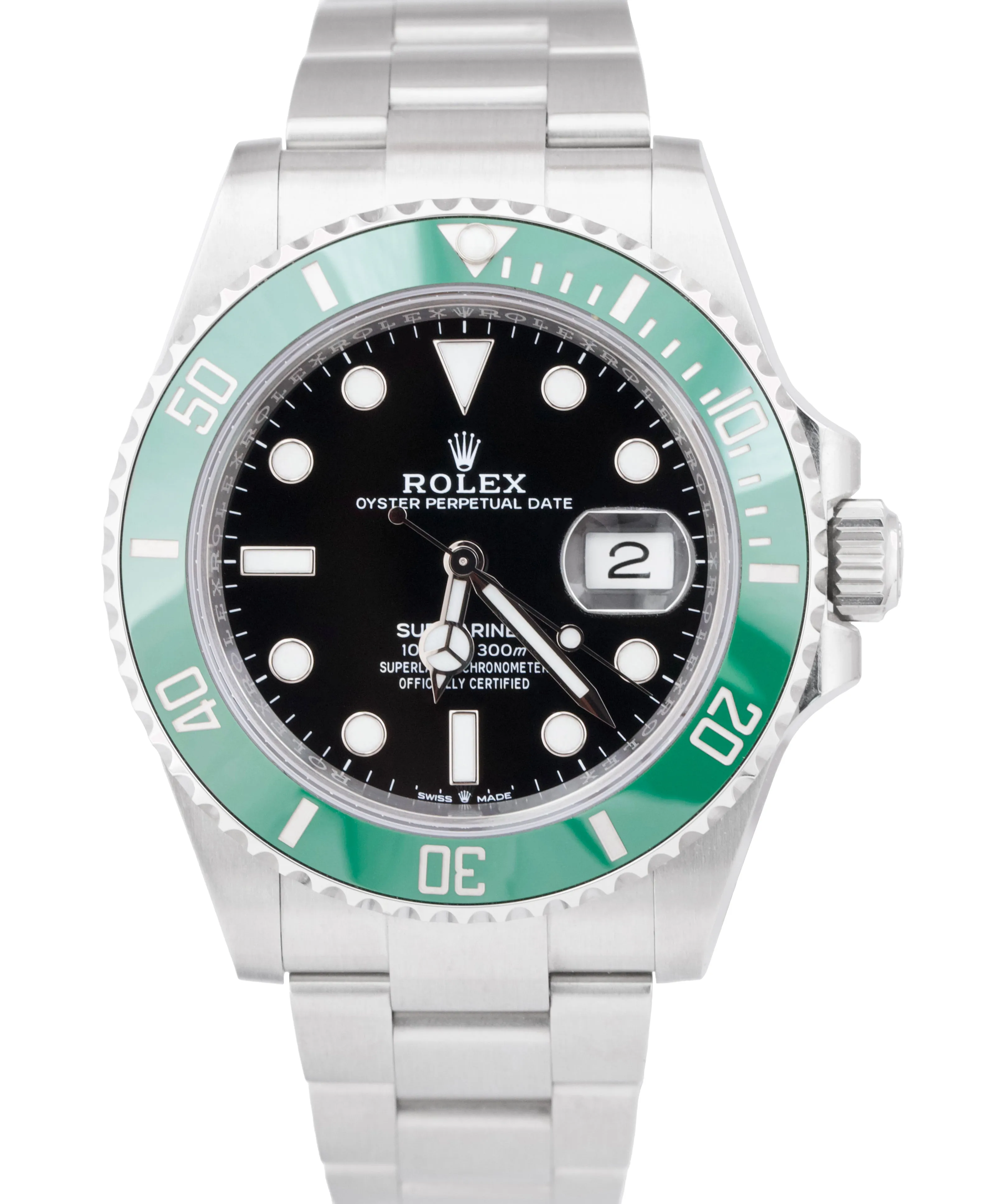 2021 Rolex Submariner 41mm Date GREEN KERMIT Ceramic Steel Watch 126610 LV B P