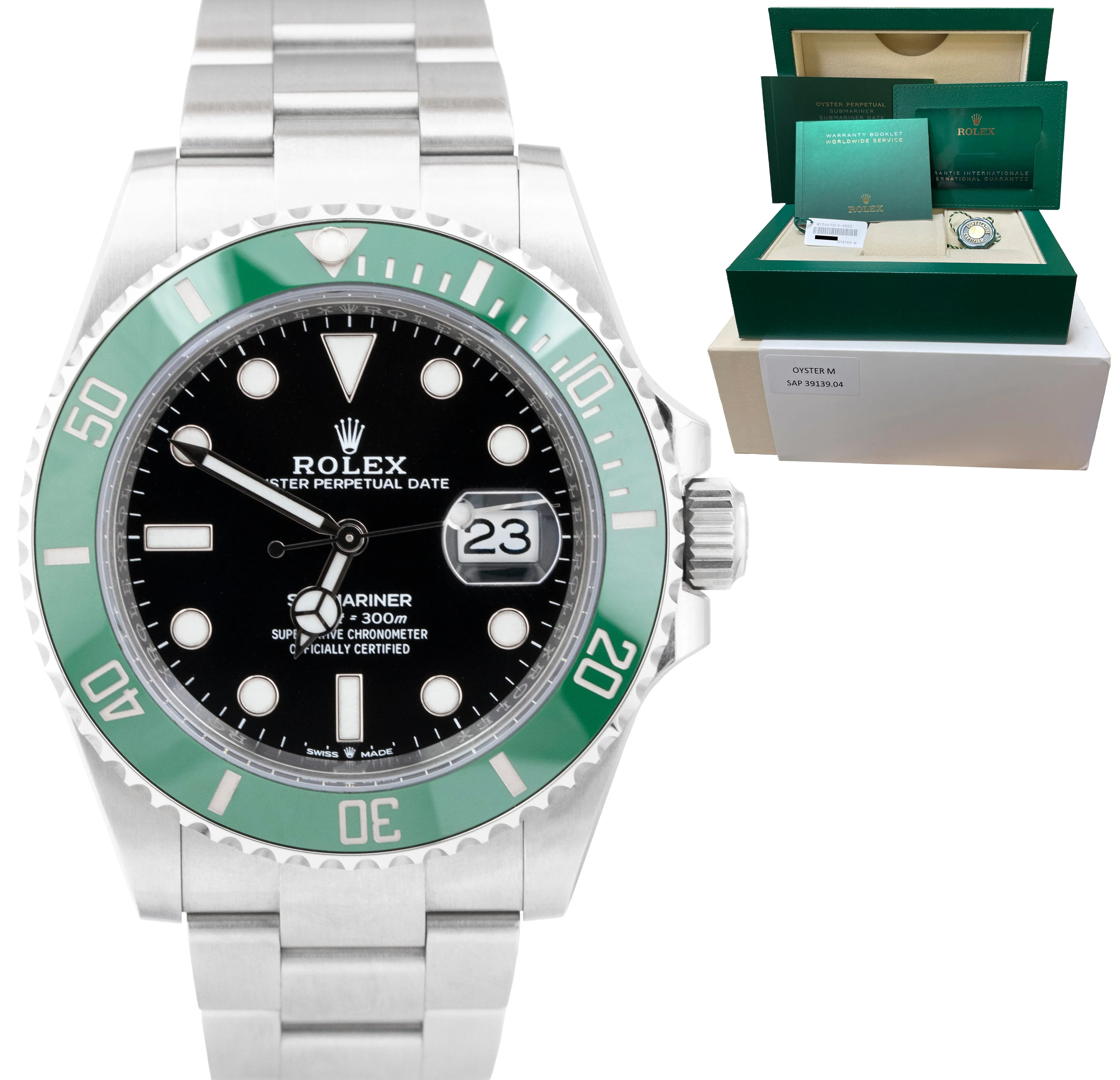 2022 Rolex Submariner 41mm Date GREEN KERMIT Ceramic Steel Watch 126610 LV B P