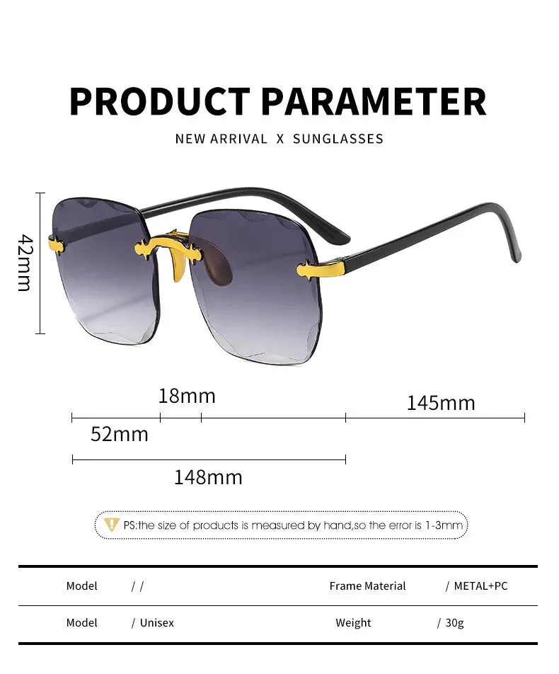 2023 New Rimless Women's Sunglasses Fashion Gradient Lenses Sun glasses Lady Vintage Alloy Legs Classic Designer Shades UV400