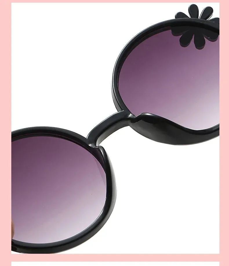 2024 New Children's Glasses Floret Anti-ultraviolet Fashion Children's Sunglasses Outdoor Shading Travel Children's Mirror