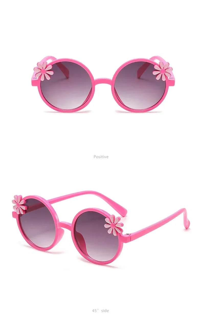 2024 New Children's Glasses Floret Anti-ultraviolet Fashion Children's Sunglasses Outdoor Shading Travel Children's Mirror