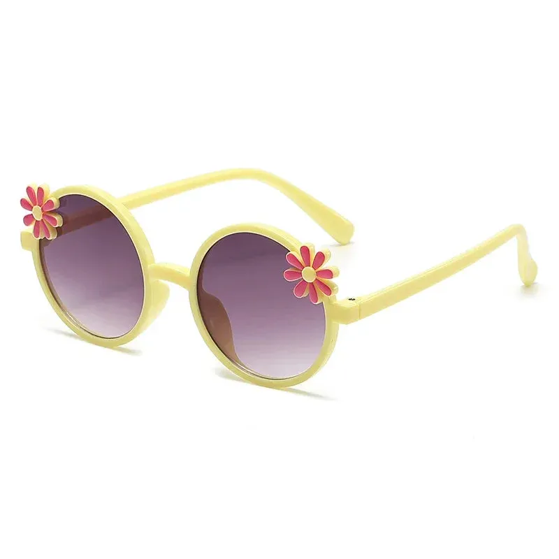 2024 New Children's Glasses Floret Anti-ultraviolet Fashion Children's Sunglasses Outdoor Shading Travel Children's Mirror