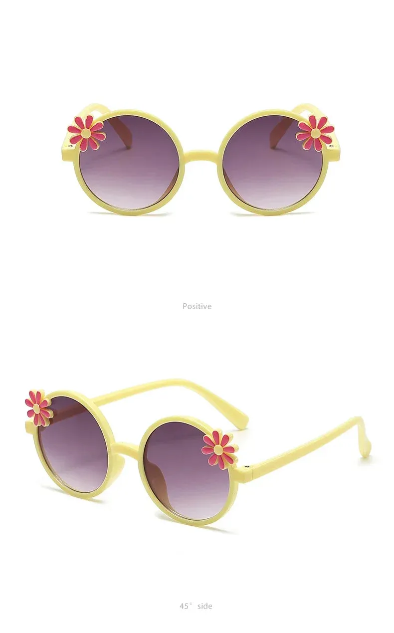 2024 New Children's Glasses Floret Anti-ultraviolet Fashion Children's Sunglasses Outdoor Shading Travel Children's Mirror