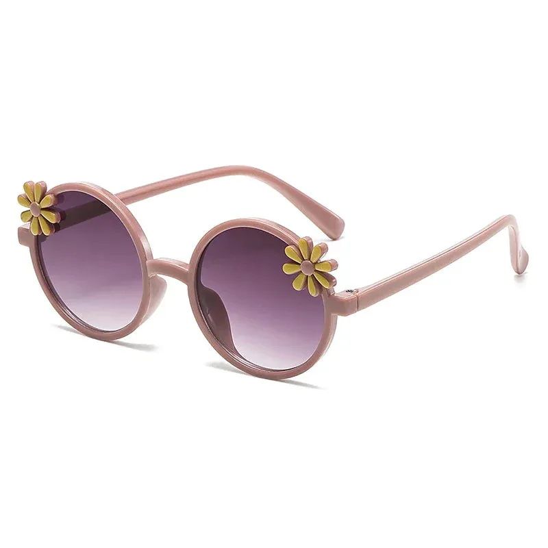 2024 New Children's Glasses Floret Anti-ultraviolet Fashion Children's Sunglasses Outdoor Shading Travel Children's Mirror