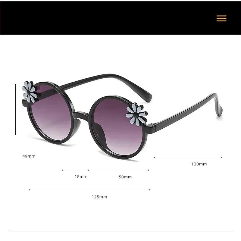 2024 New Children's Glasses Floret Anti-ultraviolet Fashion Children's Sunglasses Outdoor Shading Travel Children's Mirror