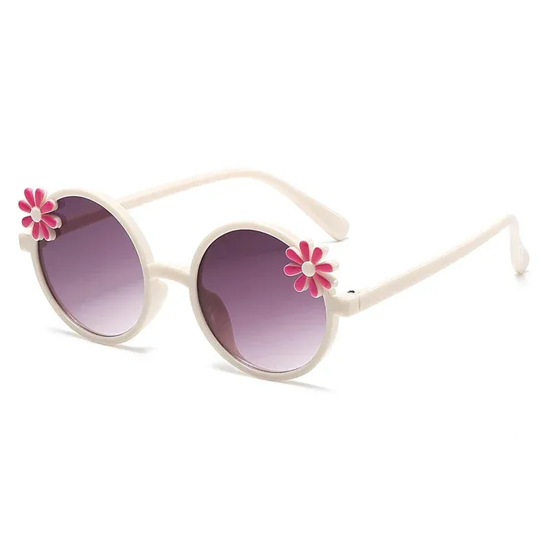 2024 New Children's Glasses Floret Anti-ultraviolet Fashion Children's Sunglasses Outdoor Shading Travel Children's Mirror
