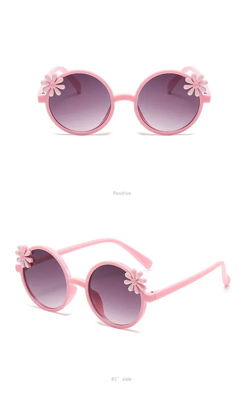 2024 New Children's Glasses Floret Anti-ultraviolet Fashion Children's Sunglasses Outdoor Shading Travel Children's Mirror