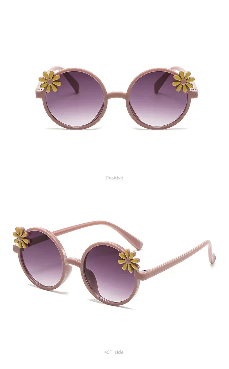 2024 New Children's Glasses Floret Anti-ultraviolet Fashion Children's Sunglasses Outdoor Shading Travel Children's Mirror