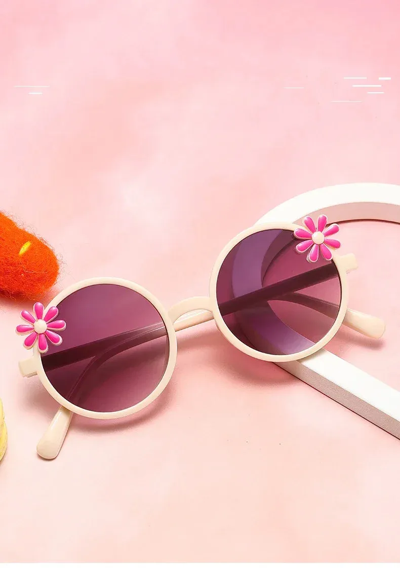 2024 New Children's Glasses Floret Anti-ultraviolet Fashion Children's Sunglasses Outdoor Shading Travel Children's Mirror