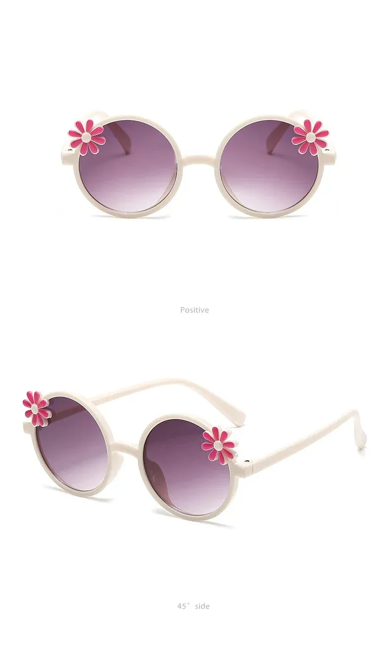 2024 New Children's Glasses Floret Anti-ultraviolet Fashion Children's Sunglasses Outdoor Shading Travel Children's Mirror