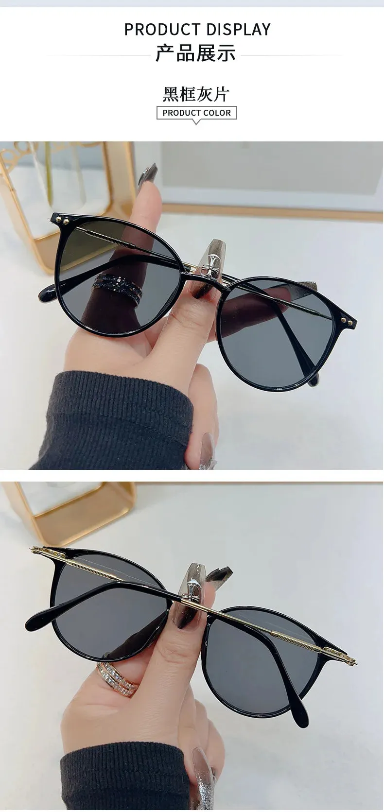 2024 New Style Round Frame Sunglasses Unisex UV-proof Sun Glasses Eyewear Women Outdoor Travel Goggle Eye Production Sun Shades