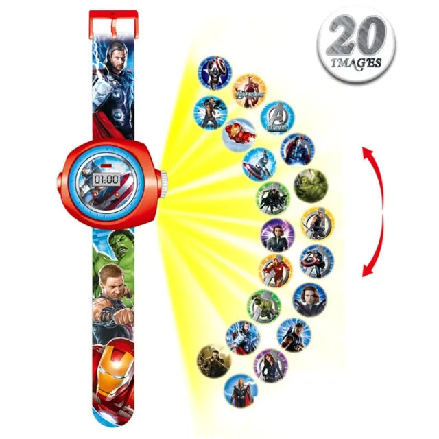 3D Projection Minnie Unicorn Kids Watches Children Toy LED Digital Kid Boys Girls Clock Watches Spiderman Child Watch