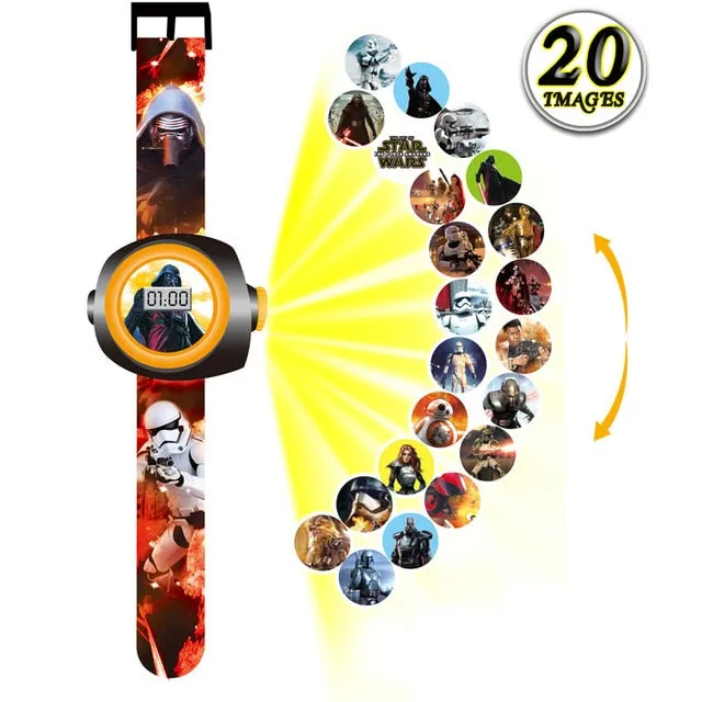 3D Projection Minnie Unicorn Kids Watches Children Toy LED Digital Kid Boys Girls Clock Watches Spiderman Child Watch